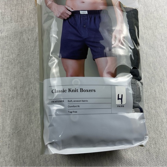 GOODFELLOW & CO BIG AND TALL MEN’S CLASSIC KNIT BOXERS 4 PACK SIZE: XXL TAG-FREE - Picture 3 of 7
